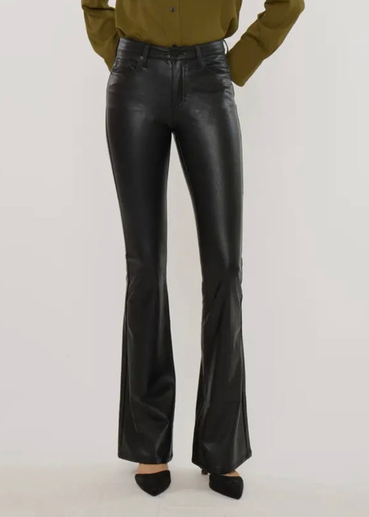 Rock Out Vegan Leather Flared Pants