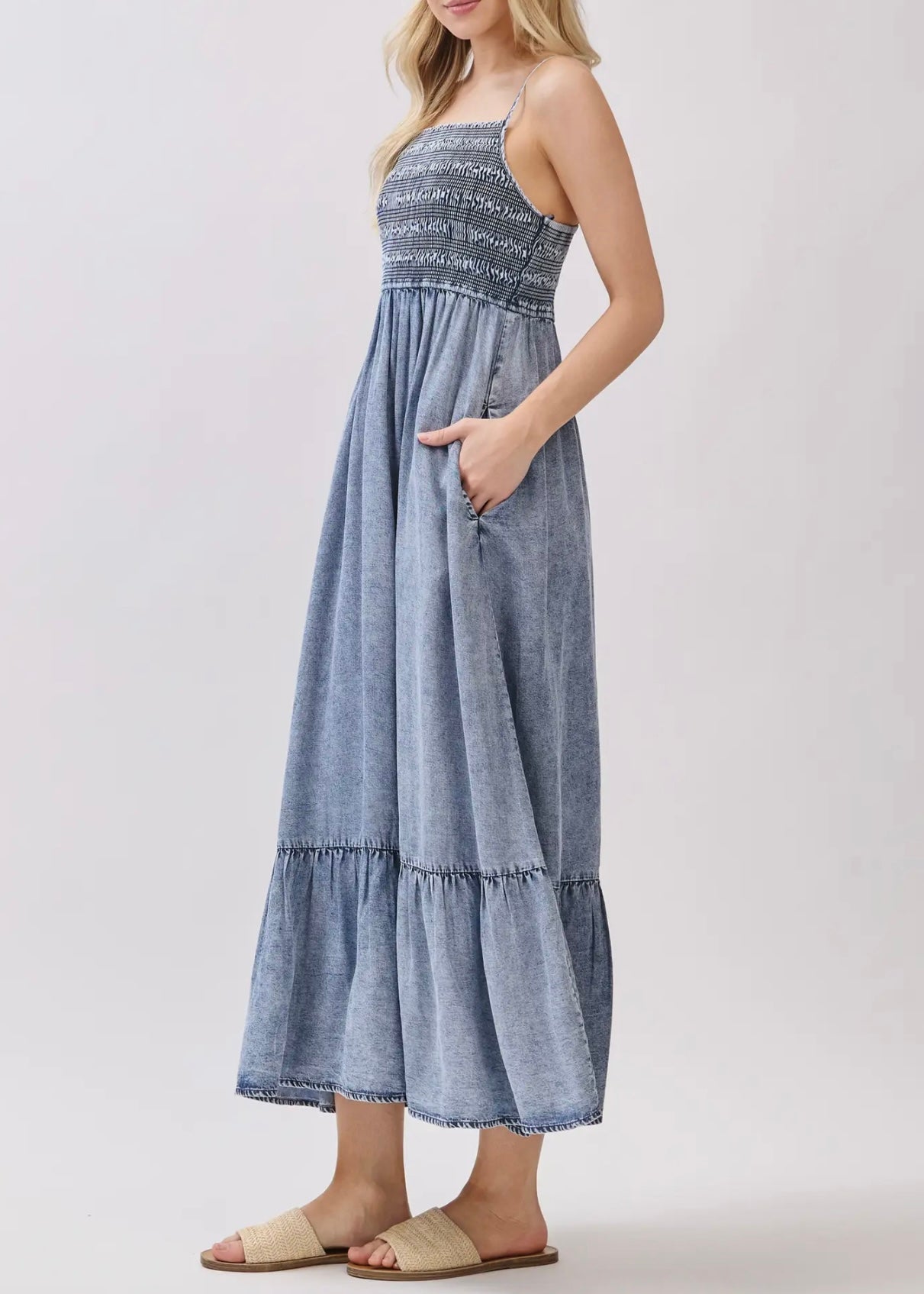 Rocio Tencel Tiered Midi Dress