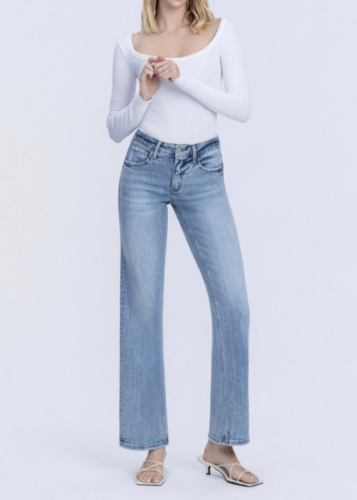 Azalea Mid Rise Slim Wide Jeans