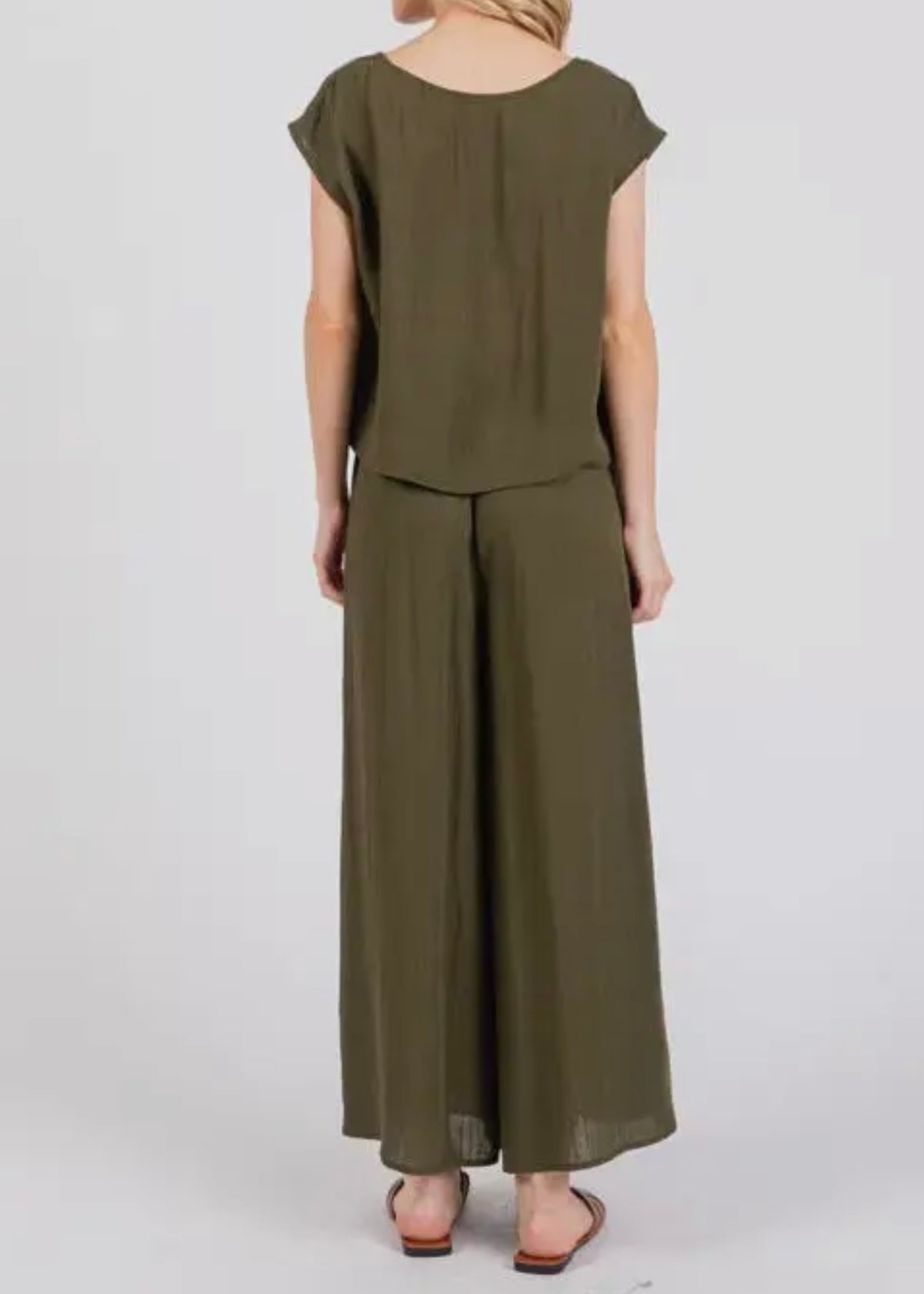 Rylie Woven Linen Top-Made in USA