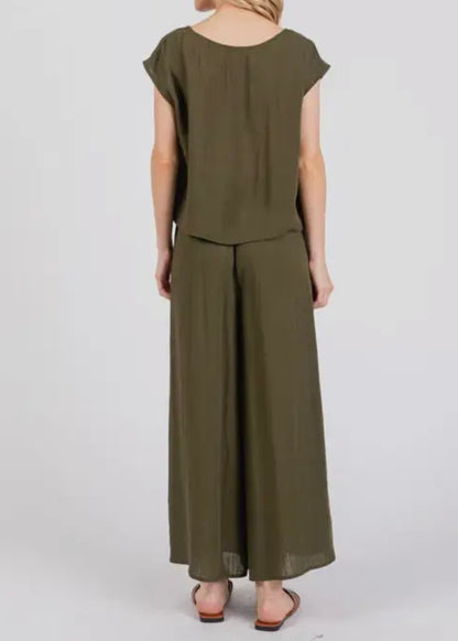 Rylie Woven Linen Top-Made in USA