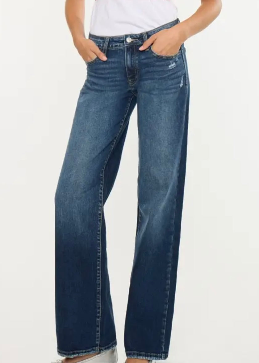 Jaymeson Mid Rise Wide Leg Denim