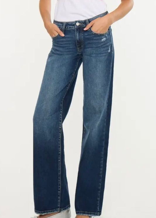 Jaymeson Mid Rise Wide Leg Denim
