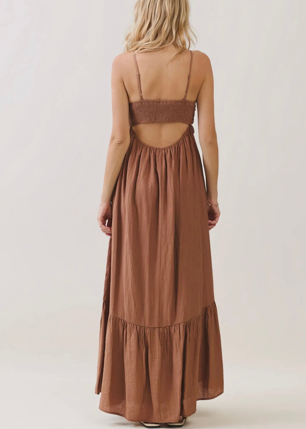 Arlette Halter Neck Tiered Maxi Dress
