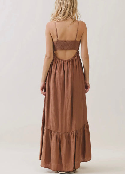 Arlette Halter Neck Tiered Maxi Dress