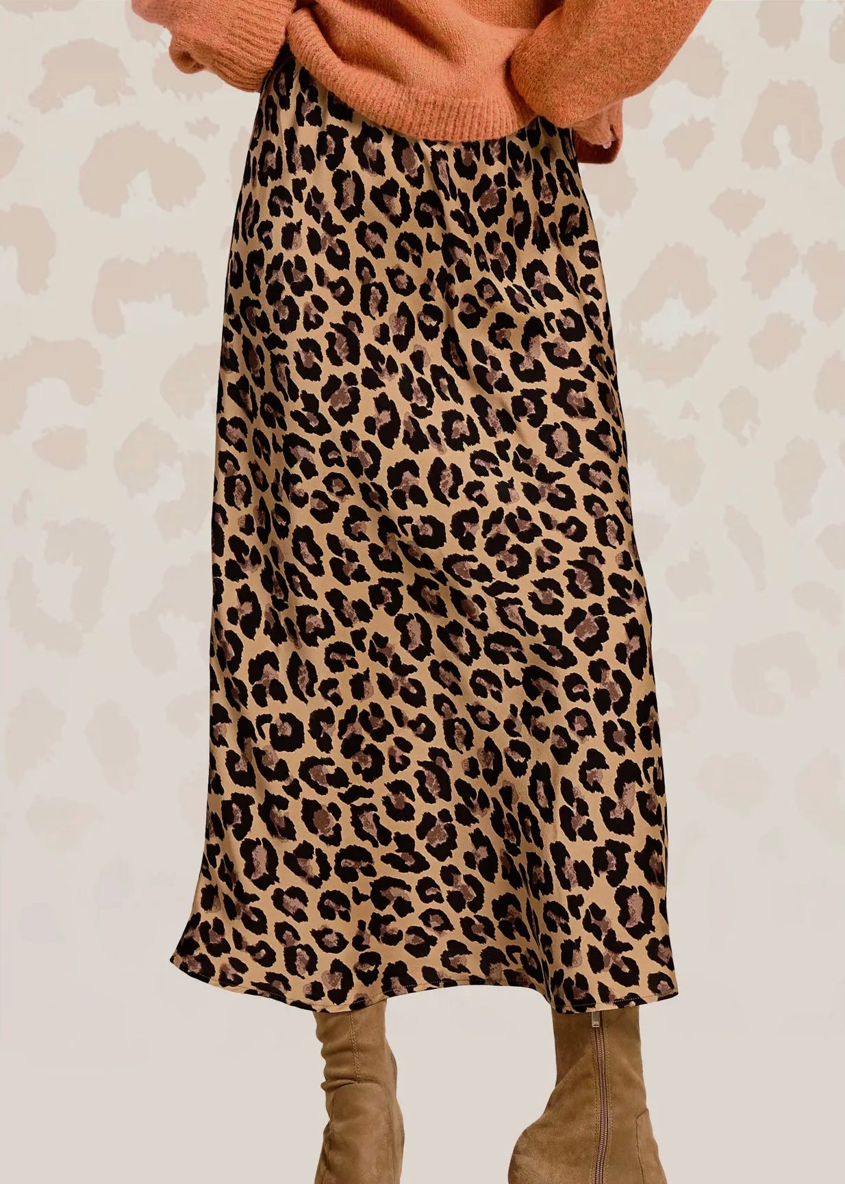 Mila Leopard Satin Skirt