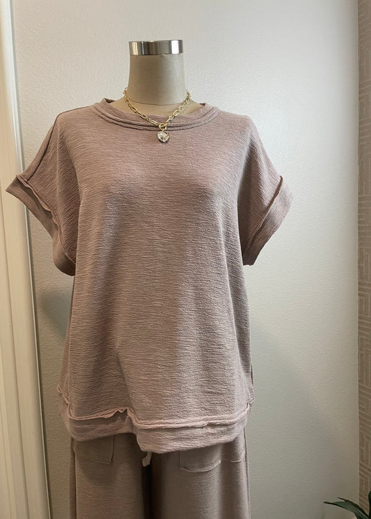 Jaquline Slub Short Sleeve Top