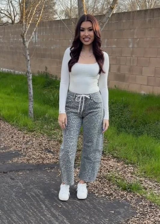 Kate Leopard Barrel Jeans