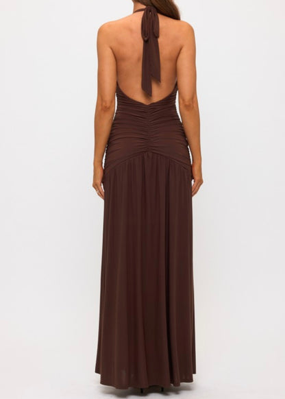 Weekend Plans Halter Maxi Dress
