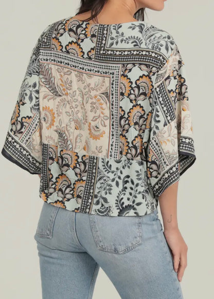 Emilia Waist-Tie Kimono Blouse