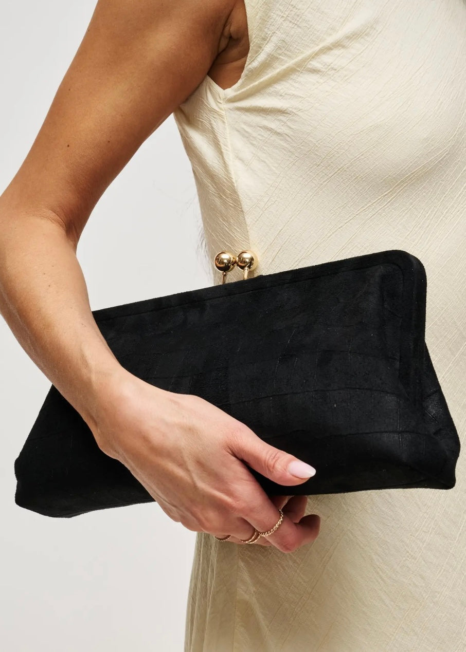 Kristin Faux Suede Clutch