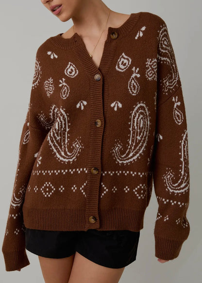 Eleanor Paisley Cardigan Sweater