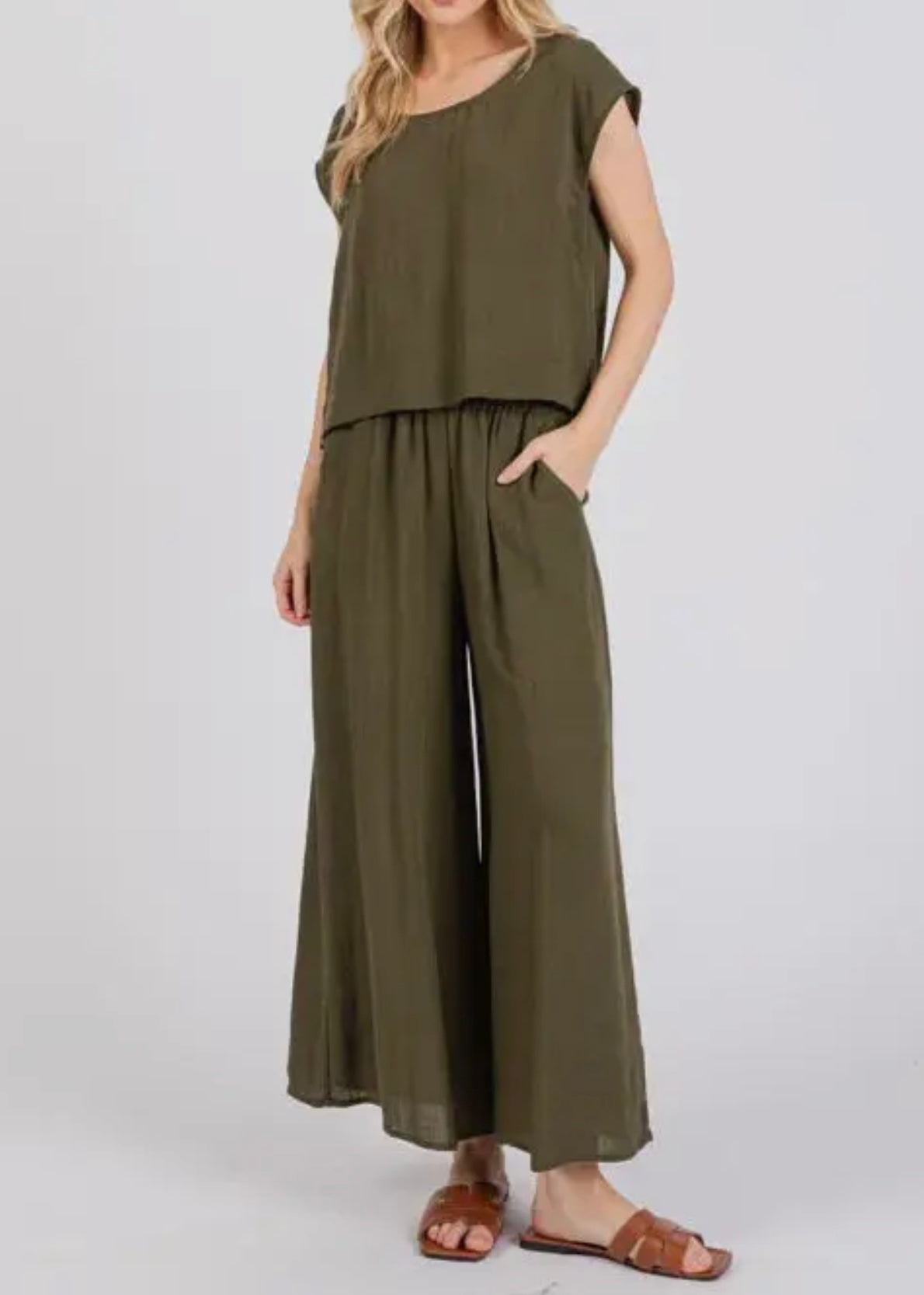 Rylie Woven Linen Top-Made in USA