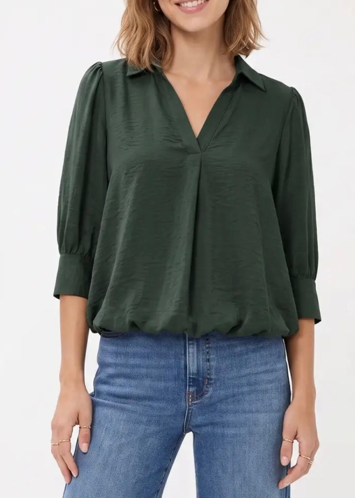Sheila Hi-Lo Bubble Hem Blouse