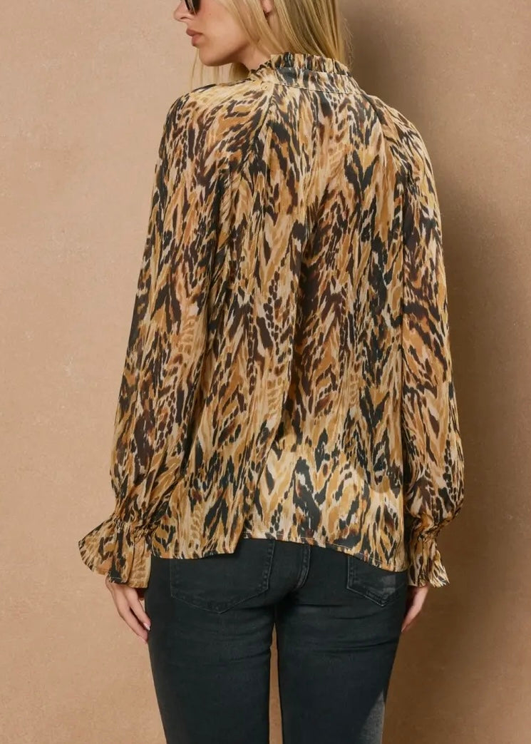 Livie Printed Button Up Blouse