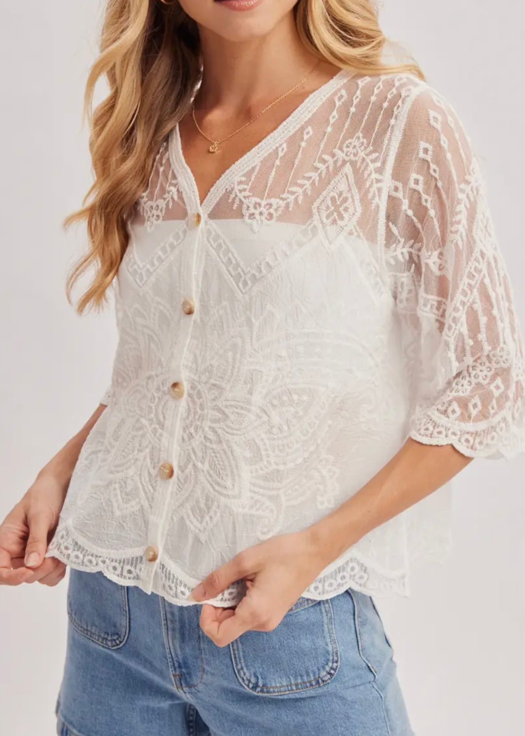 Sincerely Mine Sheer Mesh Top