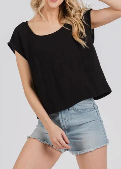 Rylie Woven Linen Top-Made in USA