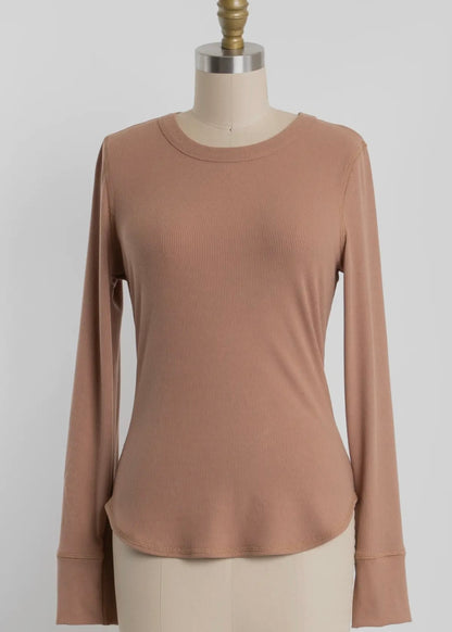 Alma Ribbed Crewneck Top