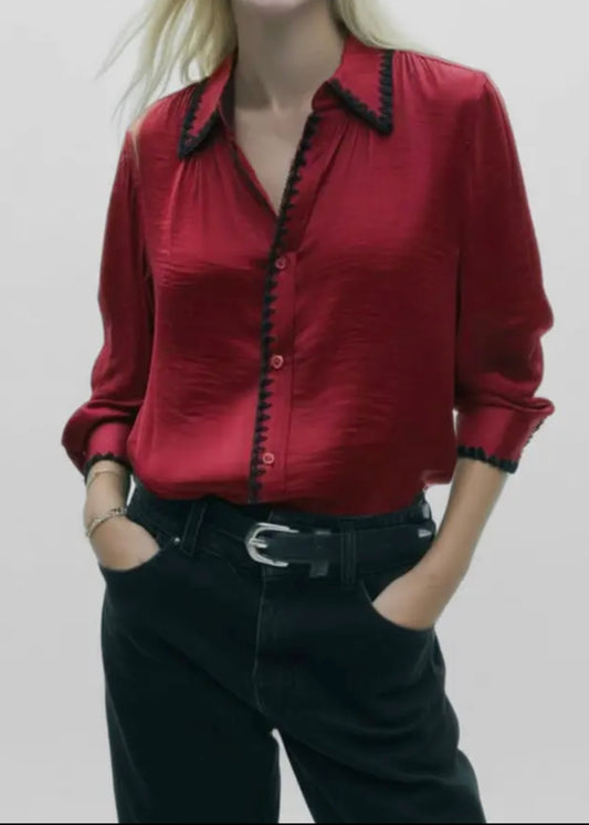 Morgen Blanket Stitch Blouse