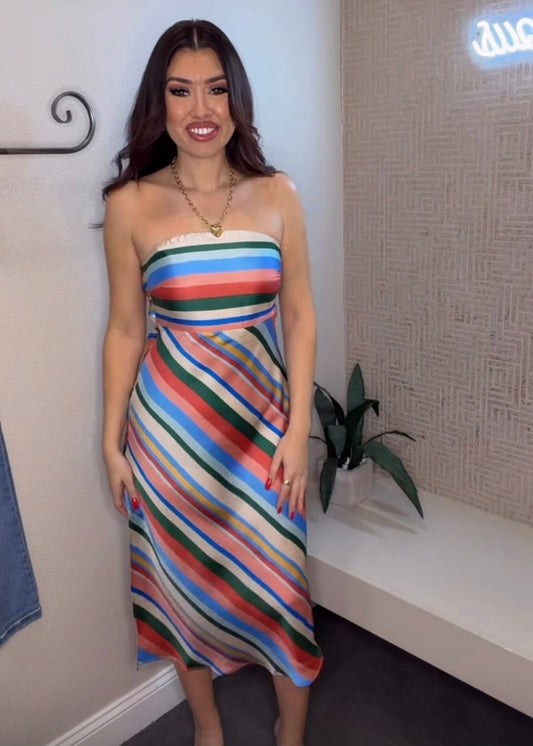 Color Rush Midi Tube Dress