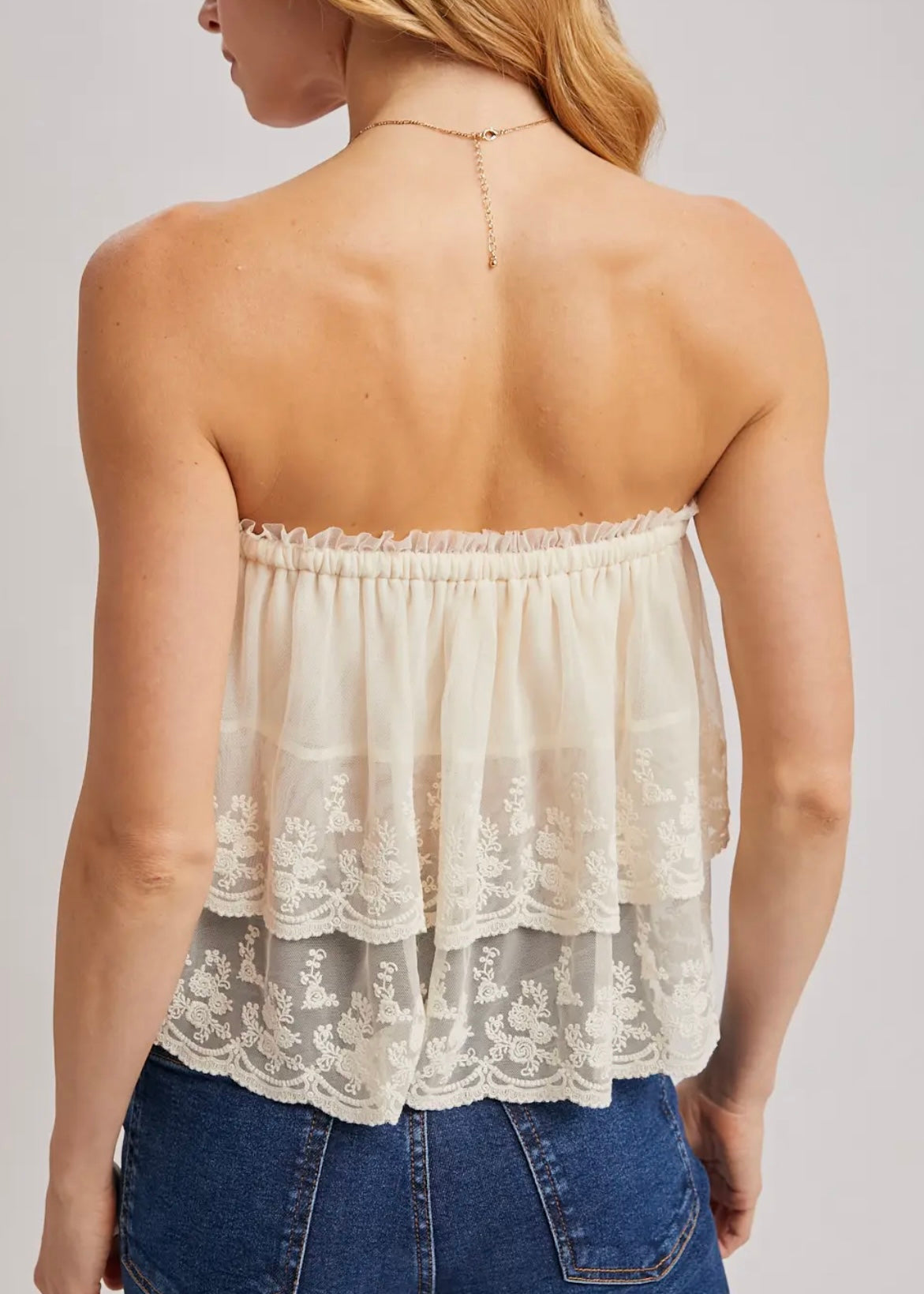 Melina Lace Front Tube Top