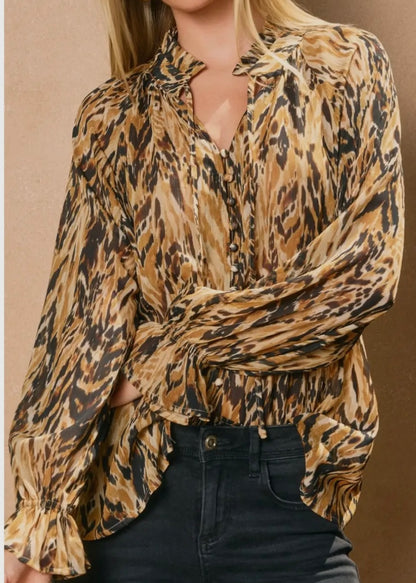 Livie Printed Button Up Blouse