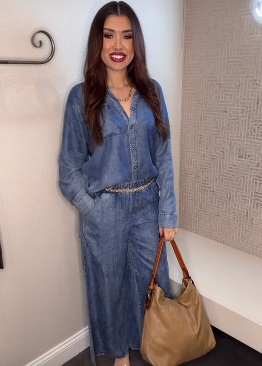 Shanelle Wide Leg Tencel Pants