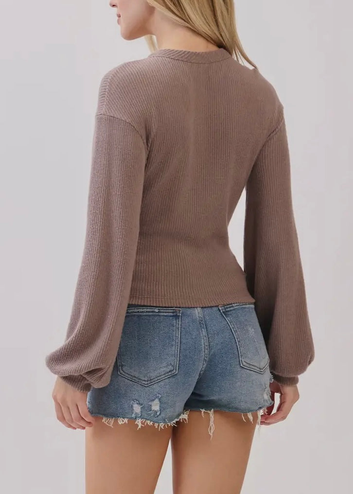 Charise Surplice Long Sleeve Top