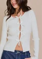 Marie Satin Bow Sweater