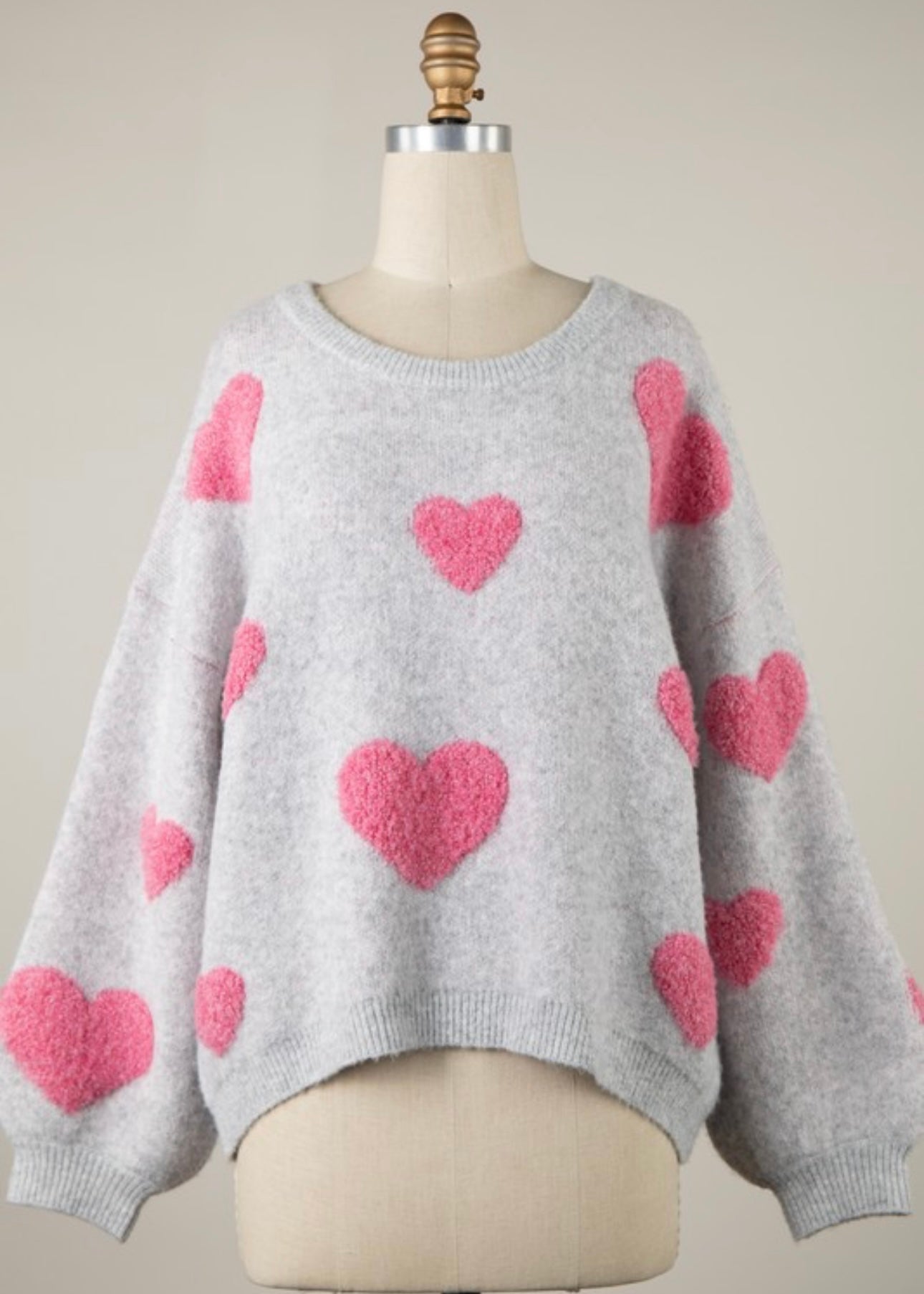 Love story Fuzzy Heart Sweater