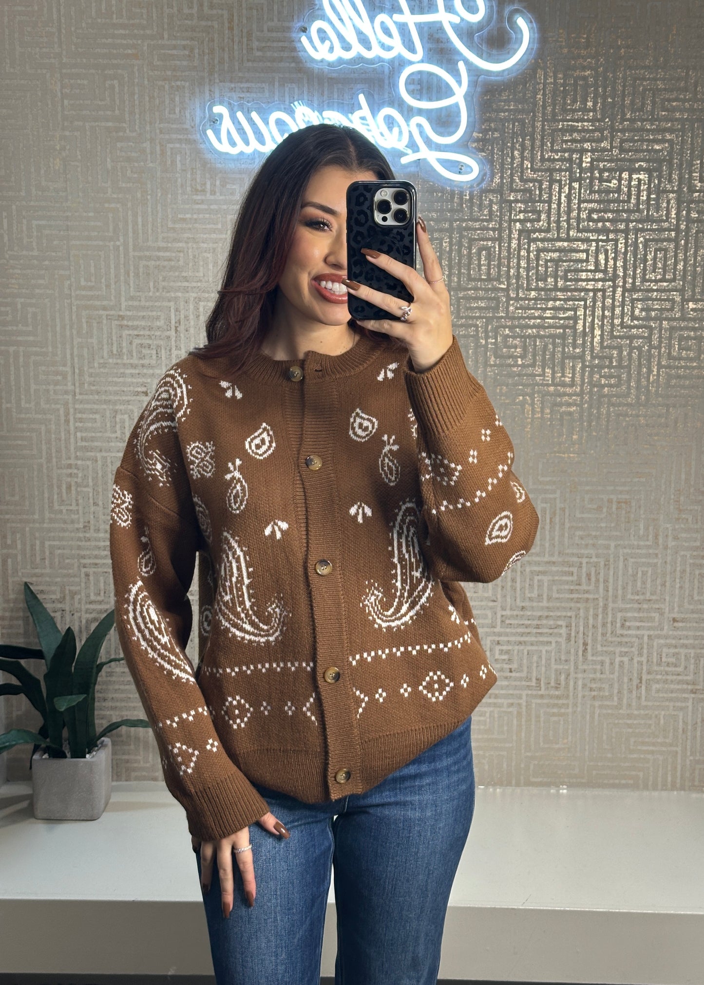 Eleanor Paisley Cardigan Sweater