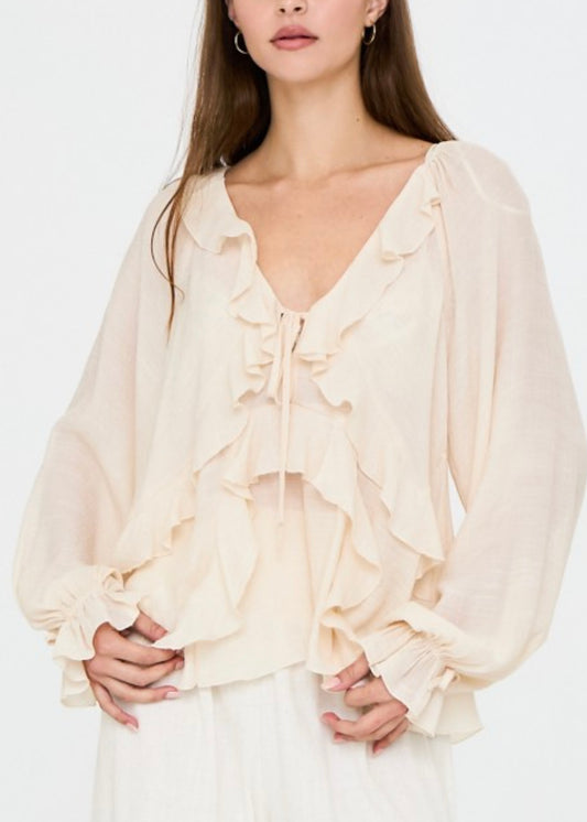 Serena Long Sleeve Ruffle Blouse