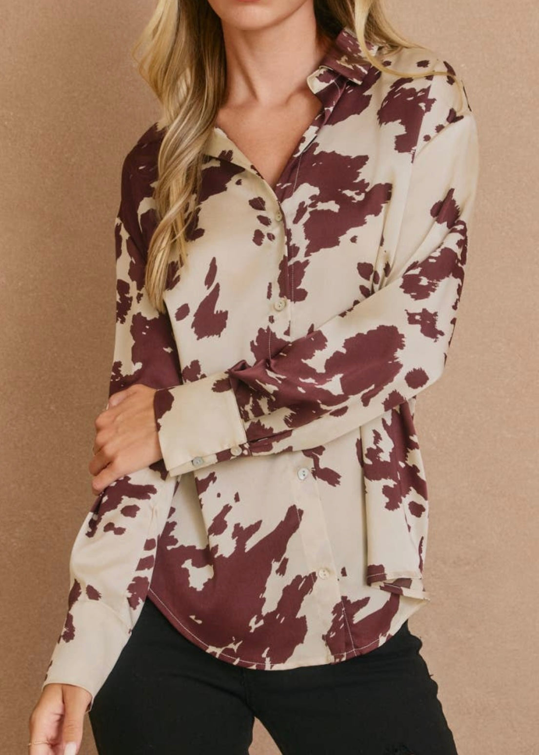 Tabbie Cow Print Blouse