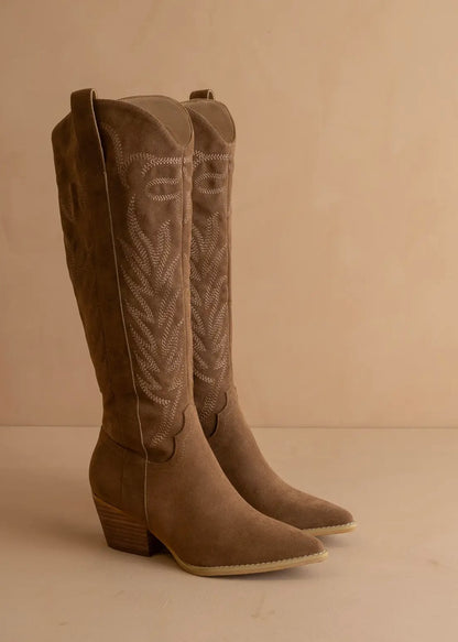 Embroidered Tall Boot