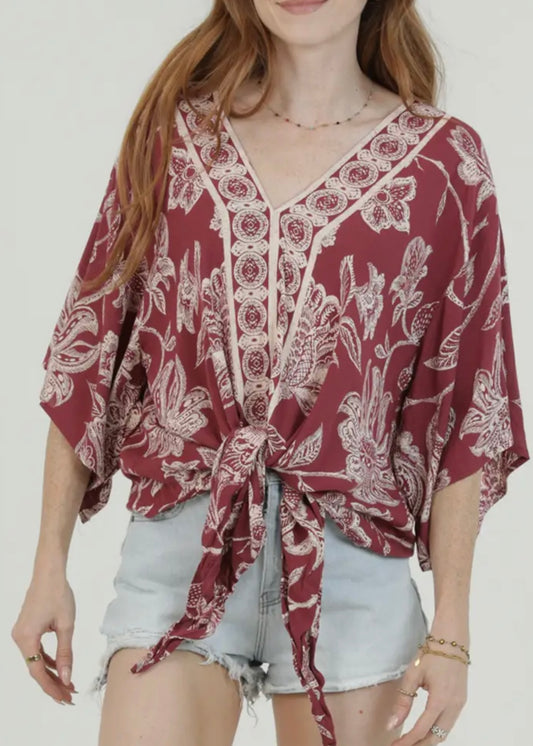 Day Time Villa Front Tie Top