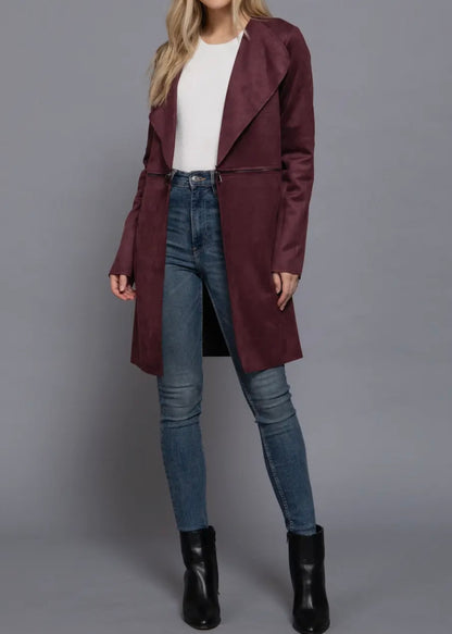 Milla Long Sleeve Faux Suede Jacket
