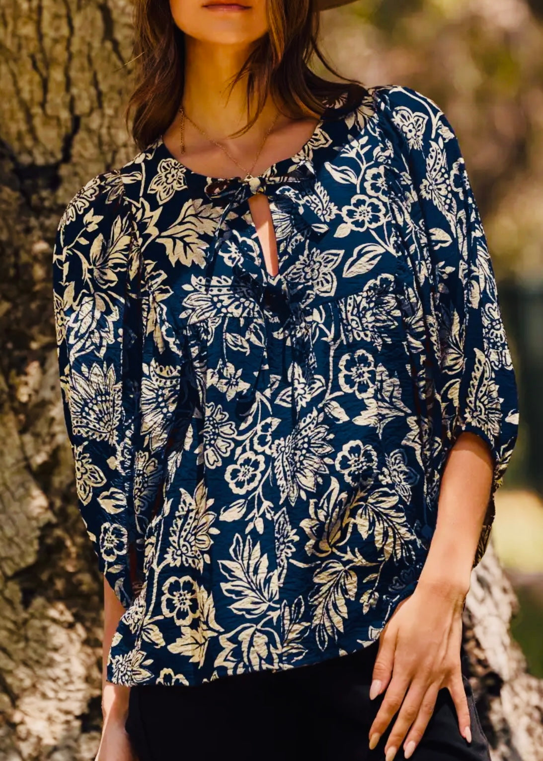 Ariel Sleeve Blouse With Front Tie