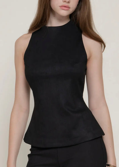 Leticia Sleeveless Faux Suede Top