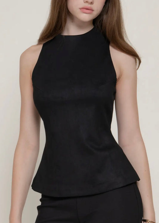 Leticia Sleeveless Faux Suede Top