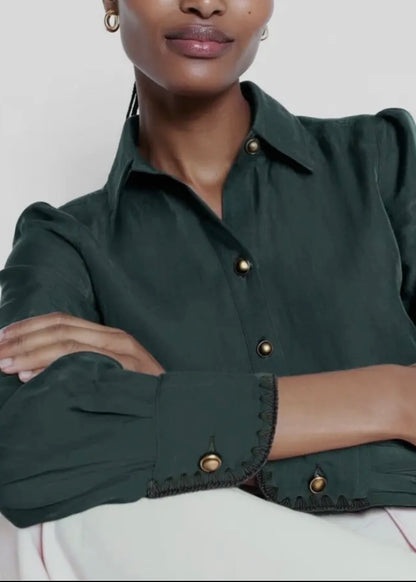 Teylor Cropped Button Up Blouse