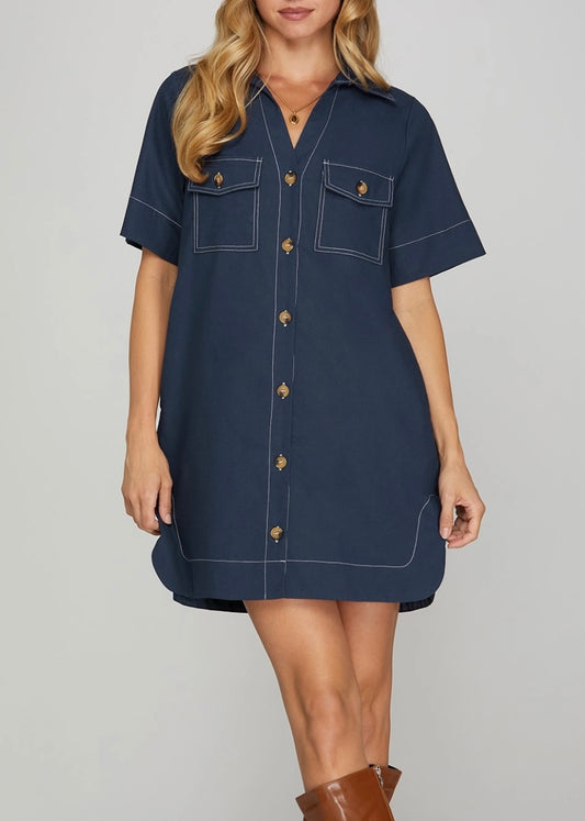 Willa Button Down Shirt Mini Dress