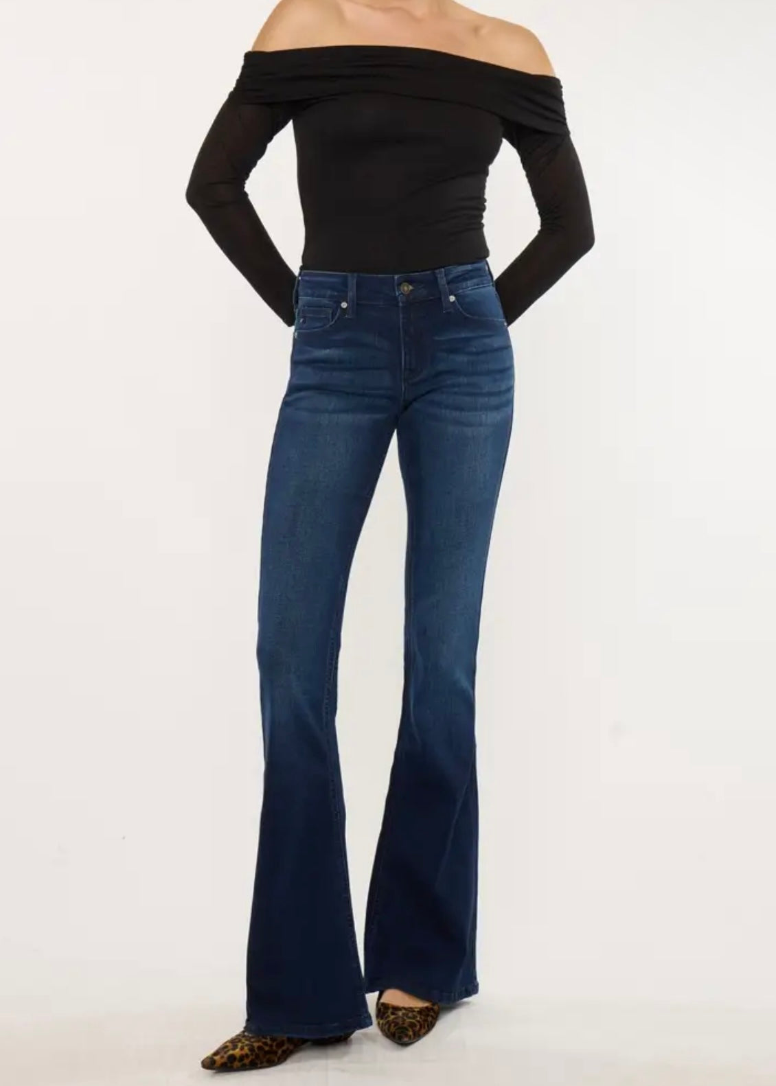 Dovelyn Mid Rise Flare Jean