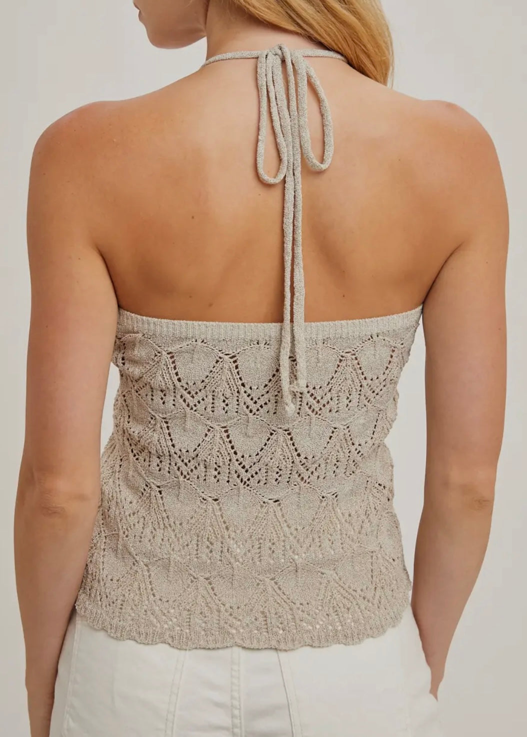 Vintage Summer Knit Halter Top