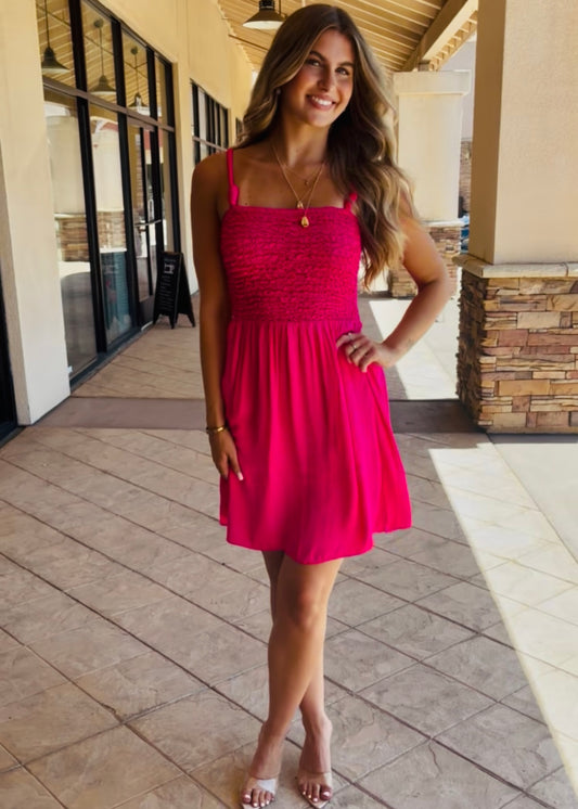 Karoline Smocking Mini Dress