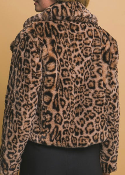 Kamryn Animal Print Fuzzy Jacket