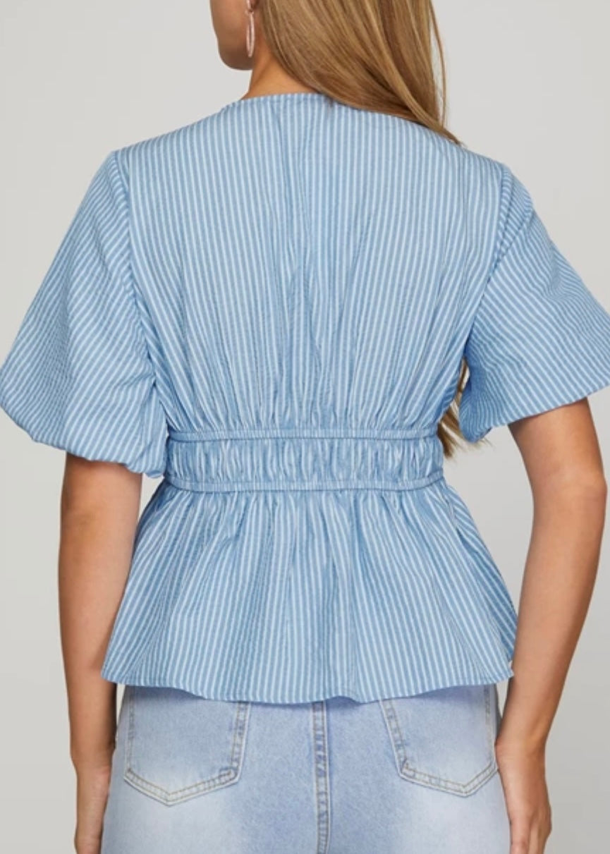 Reese Striped Top W Ties