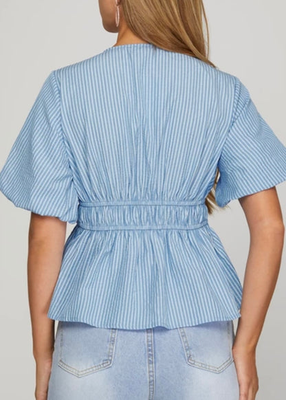 Reese Striped Top W Ties