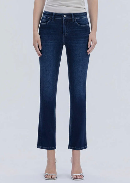 Nayeli Mid Rise Ankle Slim Straight Jeans