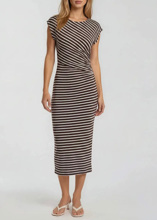 Celestine Striped Midi Dress