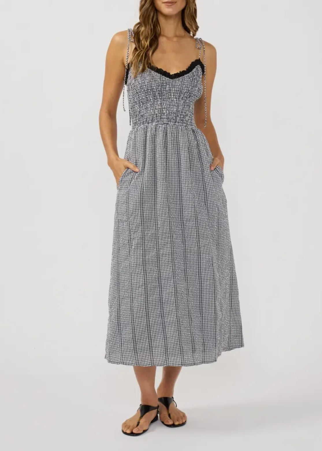 Essie Gingham Midi Dress